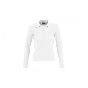 POLO PIQUE SENHORA M/COMP 3 BOT PODIUM BRANCO